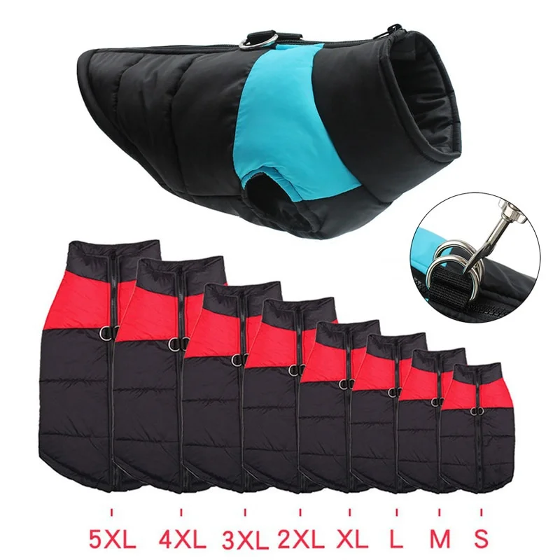 

Winter Warm Dog Clothes Waterproof Outfit Vest Winter Windproof Pets Dog Jacket Coat Padded Labrador French Bulldog Outfits