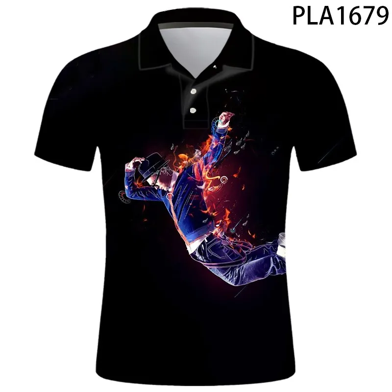 

2020 Summer New 3D Printed Street Dance Polo Shirts Fashion Ropa De Hombre Short Sleeve Cool Men Camisas Ropa Polo Homme