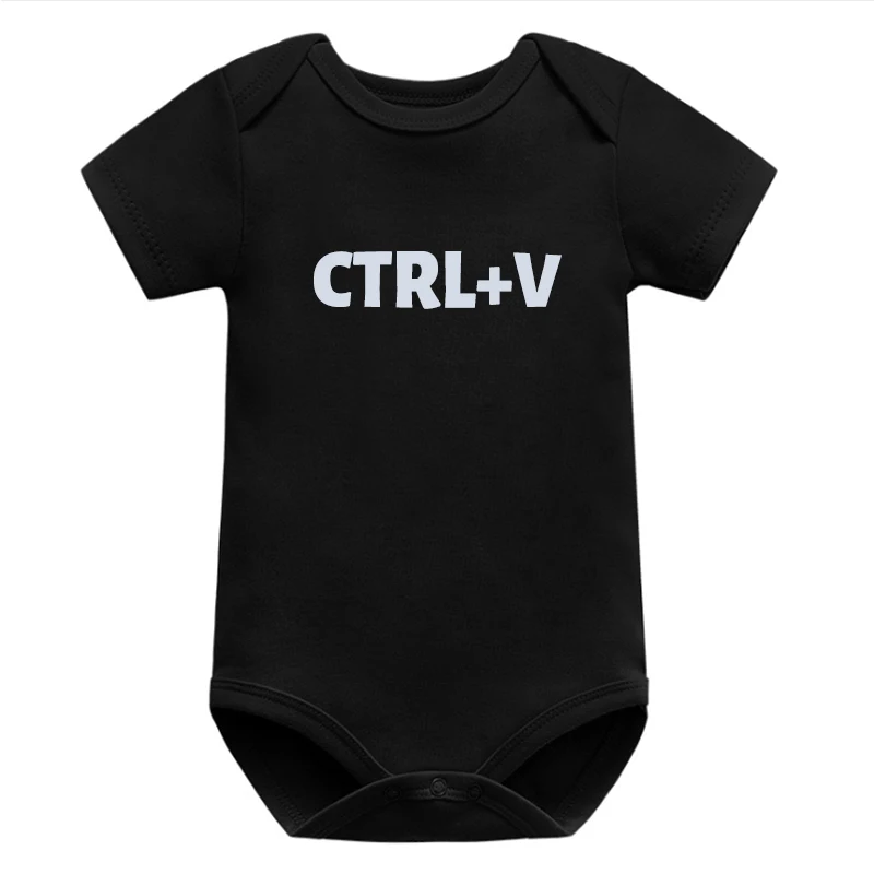 Семейная сочетающаяся одежда Ctrl + C и V футболка для отца сына детское боди