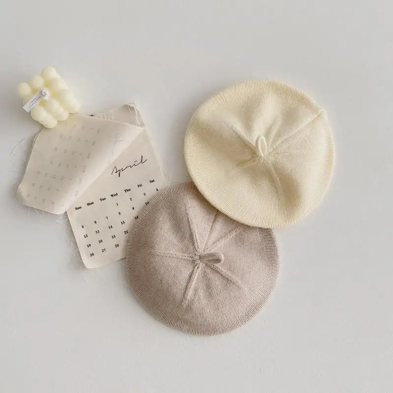 

Модный вязаный берет, детские шапки, Осень-зима, аксессуары для укладки, хипстерская шапка художника для девочек, детская шапочка