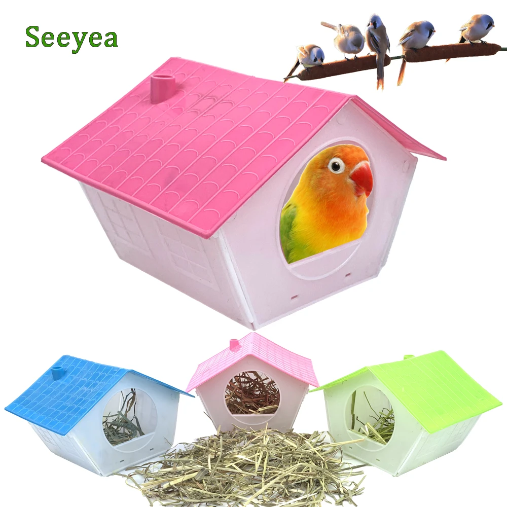 1pcs birds nest bird cage plastic egg cage bird house decoration parrot nest houses pet bedroom birds accessories seeyea free global shipping