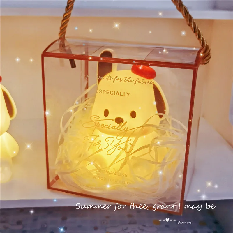 

Sanrio Pochacco Nightlight Anime Hello Kitty My Melody Kuromi Cute Cartoon Room Decoration Sleep Light Girl Christmas Gift