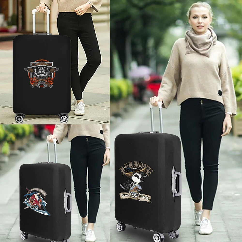 Samurai Pattern Stretch Protect Luggage Cover Suitcase Covers Travel Accessories Dust Cover for 18''-32'' Inches Trolley Case