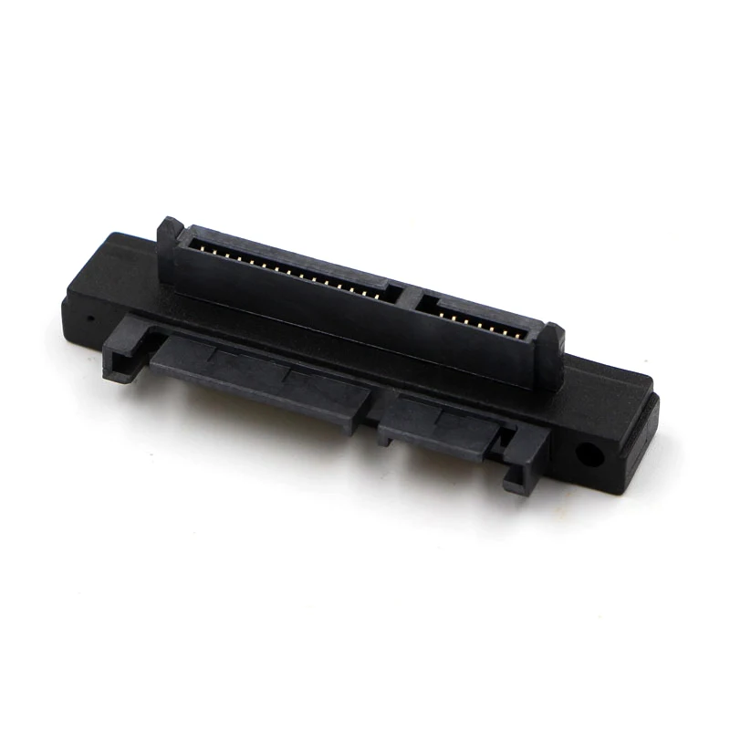 90-градусный прямоугольный SATA 22-контактный 7+15 штекер-SFF-8482 гнездовой порт-адаптер