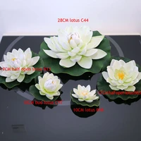 artificial white lotus leaves flowers water ponds fake lily floating flower pool tank plant leaf ornament garden wedding decor