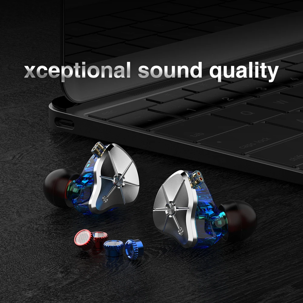 

Гибридные наушники-вкладыши TRN STM 1BA 1DD, Hi-Fi DJ монитор, Спортивная гарнитура для бега, наушники с 3 фильтрами, сменный кабель TRN VX V90s ST1