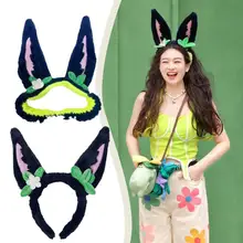 원신 임팩트 포레스트 패트롤 토픽 헤어밴드, 탄력 있는 머리띠, 티나리 코스프레, 귀여운 귀 메이크업 워시 머리띠, 머리띠, 헤어 후프