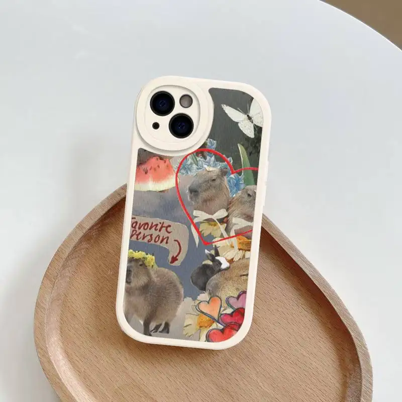 Capybara Phone Case Hard Leather For iPhone 14 13 12 Mini 11 14 Pro Max Xs X Xr 7 8 Plus