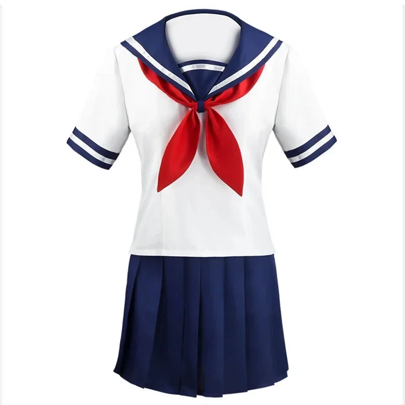 Фото Новинка 2026: Костюм для косплея Аяно Айши из игры Yandere Simulator, униформа на Хэллоуин, женский комплект с коротким рукавом, топ и юбка в стиле матроски TSL5X №3