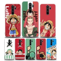 clear phone case for xiaomi redmi note 11 10 9 8 pro 7 9s 8a 10s 11s soft cover one piece anime luffy for redmi 8pro k40 coque