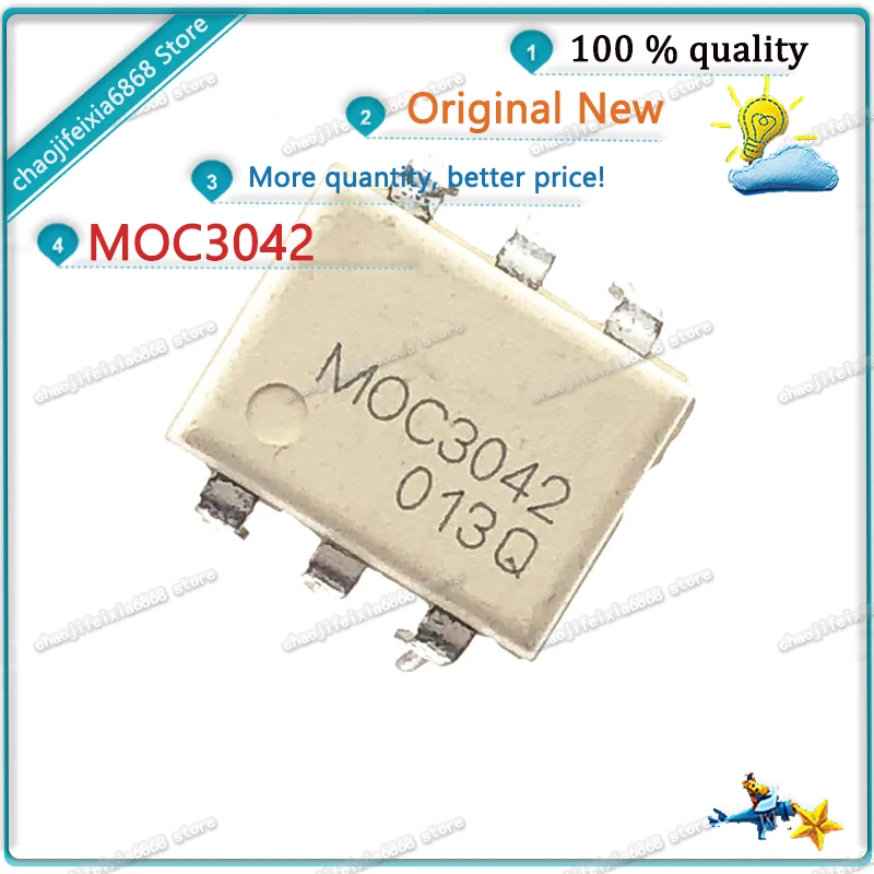 10 шт./лот! MOC3042 3042 DIP-6 MOC3042M MOC3042SR2M DIP6 оптрон чип с оптопарой |