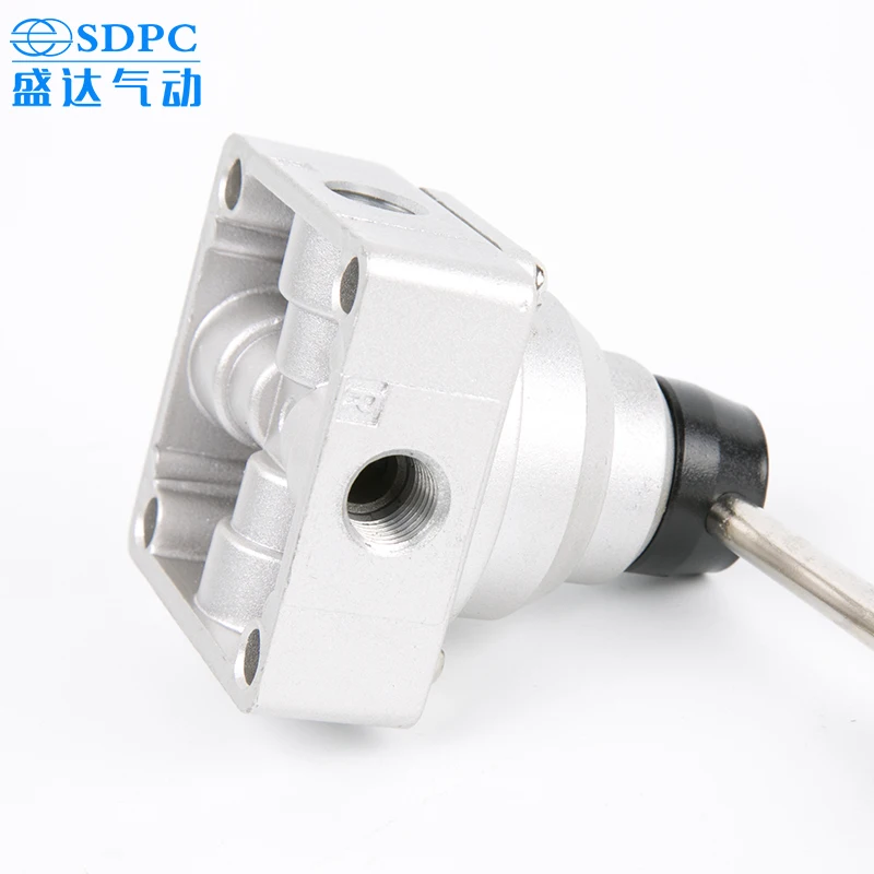 Пневматический элемент трехпозиционный четыреходовой ручной поворотный клапан