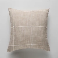 grey khaki color embroidered plaid pillowcase cushion cover living room decor pillow case without pillow core