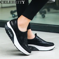 2022 new ladies sneakers flat shoes loafers pu platform slip on shoes ladies vulcanized shoes walking sneakers