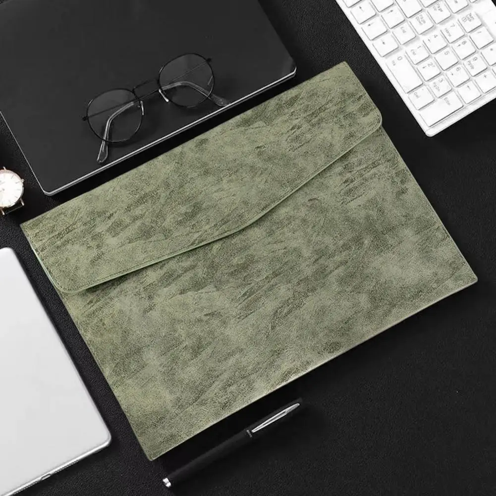 

File Holder Solid Color Anti-scratch Magnetic Clasp Closure Multi-function Document Folder File Storage Bag Space-saving