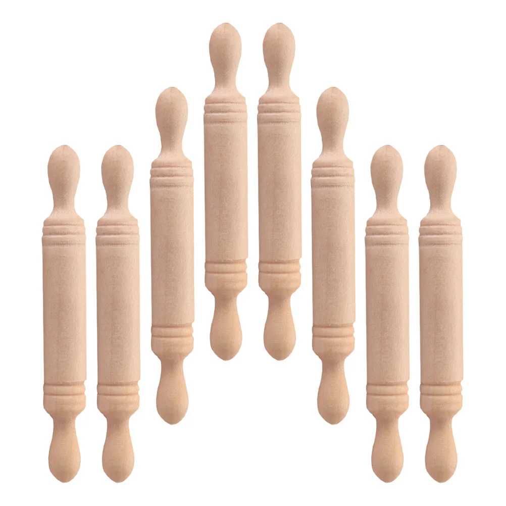 

Rolling Pin Mini Miniature Roller Baking Wooden Kitchen Kids Dough Toy House Accessories Pretend Play Crafts Stick Tiny