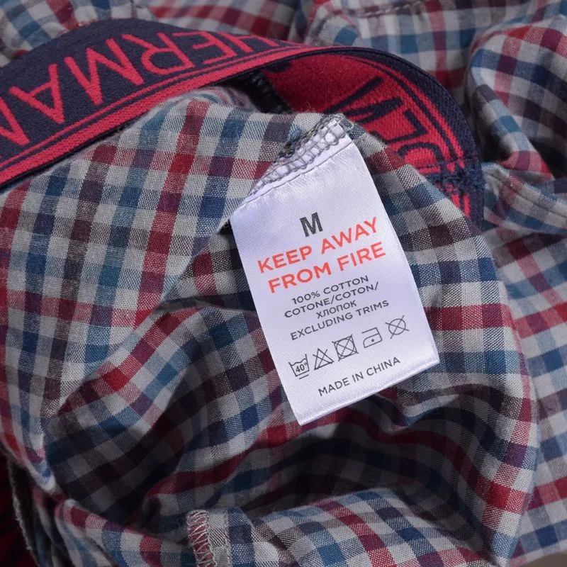 Men's Underwear Cotton 100% Stripes Casual  Pants Woven Pockets Air Conditioner Trousers