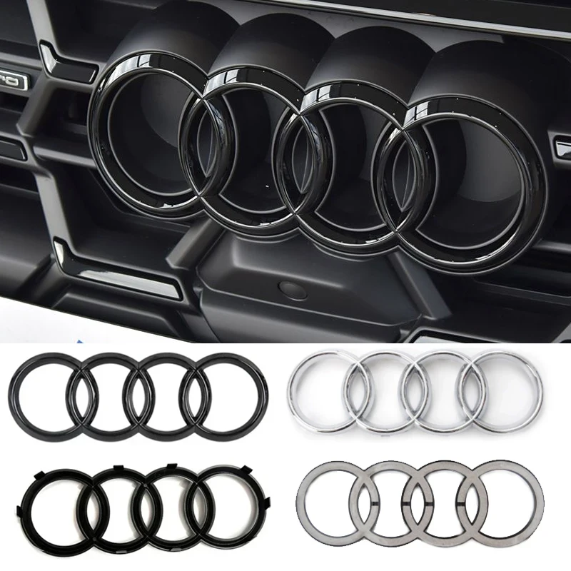 

Для Audi ABS 4-кольцевой логотип, передняя решетка, капот, эмблема автомобиля, задний багажник, значок A5 A6 A3 A4 A7 Q2 Q3 Q5L Q7 Q8 TT R8, наклейка, наклейка