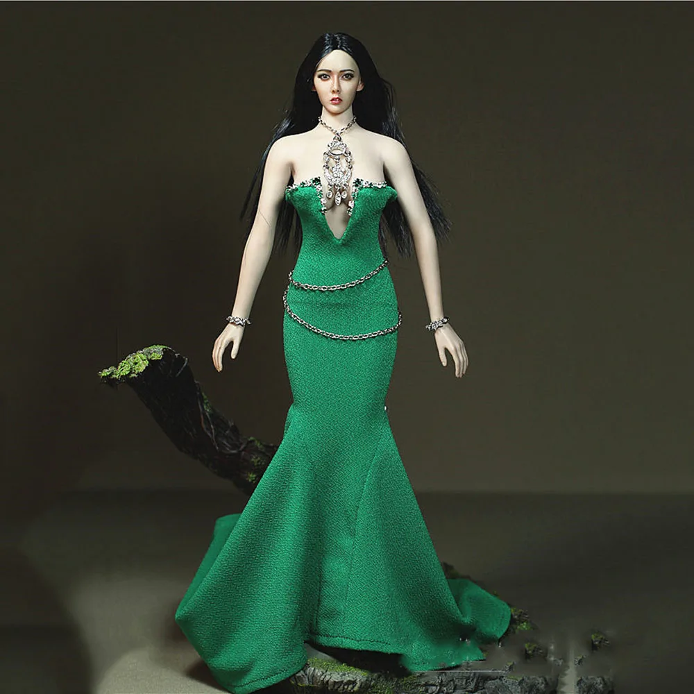 

Женская юбка-годе с глубоким вырезом, длинная юбка с вырезами, облегающая юбка-годе для экшн-фигурки 12 дюймов, 1:6