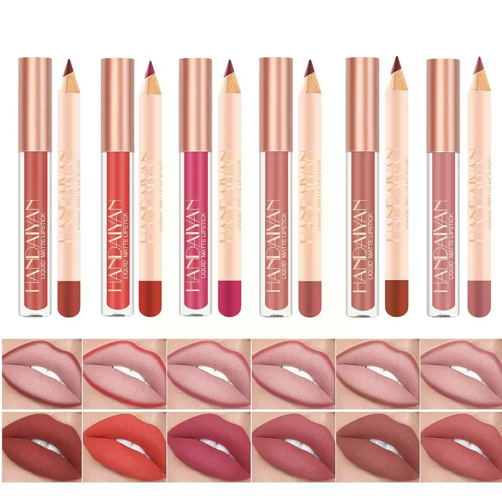 

12 Colors Matte Nude Brown Lipliner Pencil Lipsticks Tool Sexy Contour Velvet Makeup Red Non-sticky Lipgloss Kit Lip Waterp F7R7