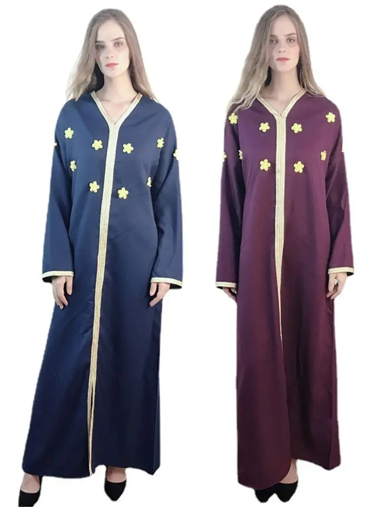 

Рамадан Eid Mubarak арабский абайя Дубай Турция Ислам Мусульманское длинное платье кафтаны для женщин халат Djellaba женское платье Caftan