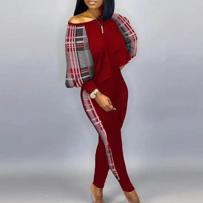 Женский спортивный костюм с принтом цепей весенний пуловер длинным