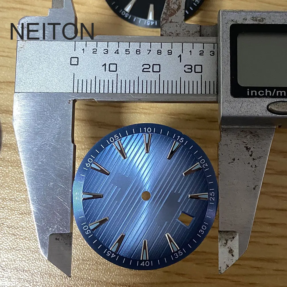 NEITON 33,5 мм, синий, черный, белый циферблат для часов, зеленый, светящийся, подходит для NH35, NH36, циферблат для часов с механизмом, 6-часовой календарь, детали для часов (art.: 3920cde3e995f) - 3920cde3e995f