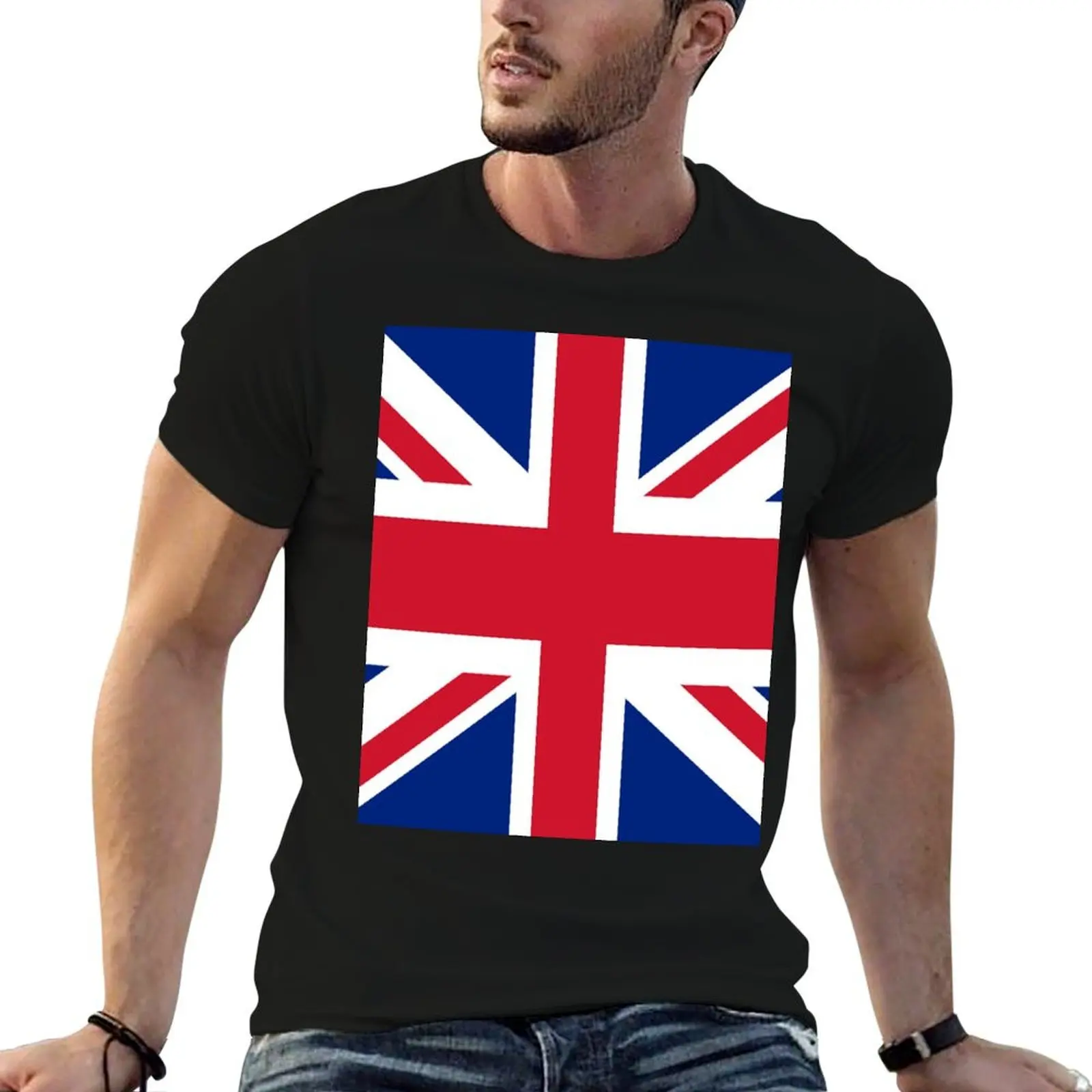 Флаг Великобритании - Футболка с наклейками Юнион Джек черная футболка мужская