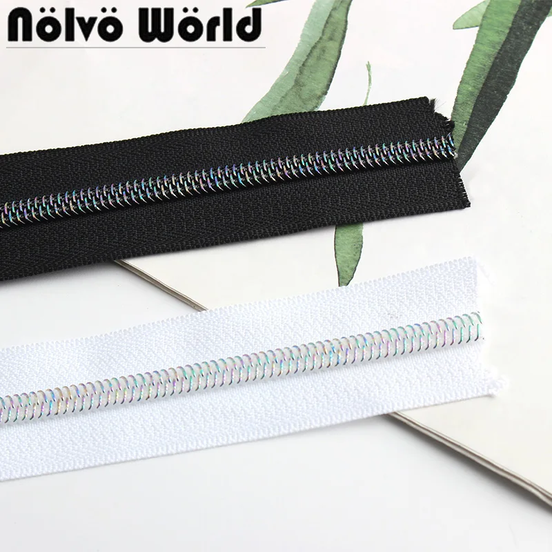 

30-100 Yards 32mm High Quailty Black White Nylon Teeth Zippers Nylon Coil Zippers Tailor Sewing Craft Bags Wallets Accessories