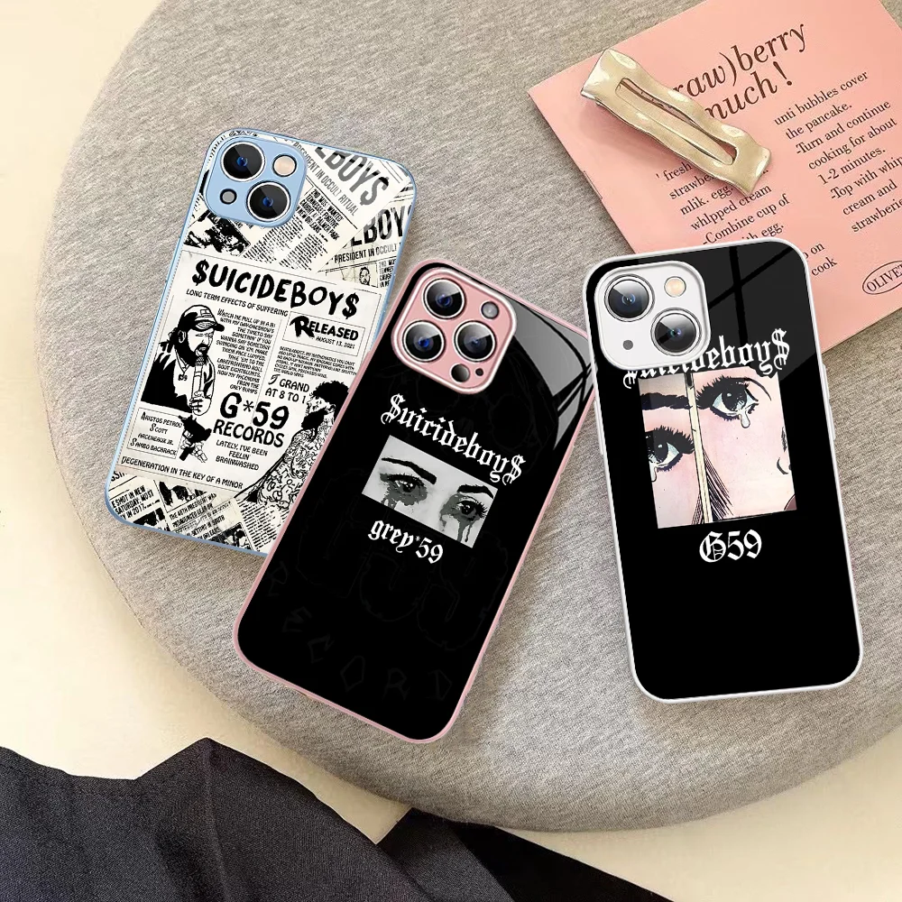 Чехол для телефона New World S-SuicideboyS из закаленного стекла Iphone 14 13 12 11 Pro Mini XS MAX 14Plus X XR