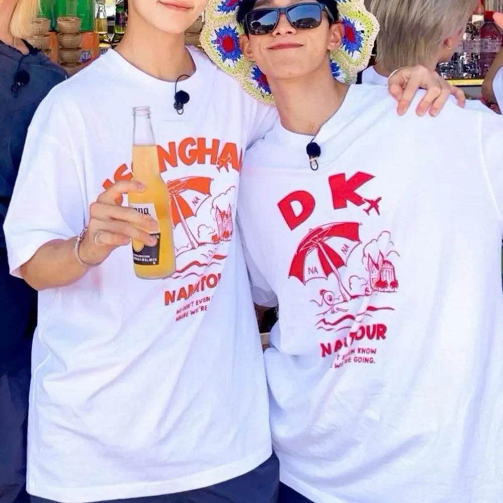 Корейские топы с круглым вырезом Nana Tour футболкой принтом Seventeen пляжные футболки