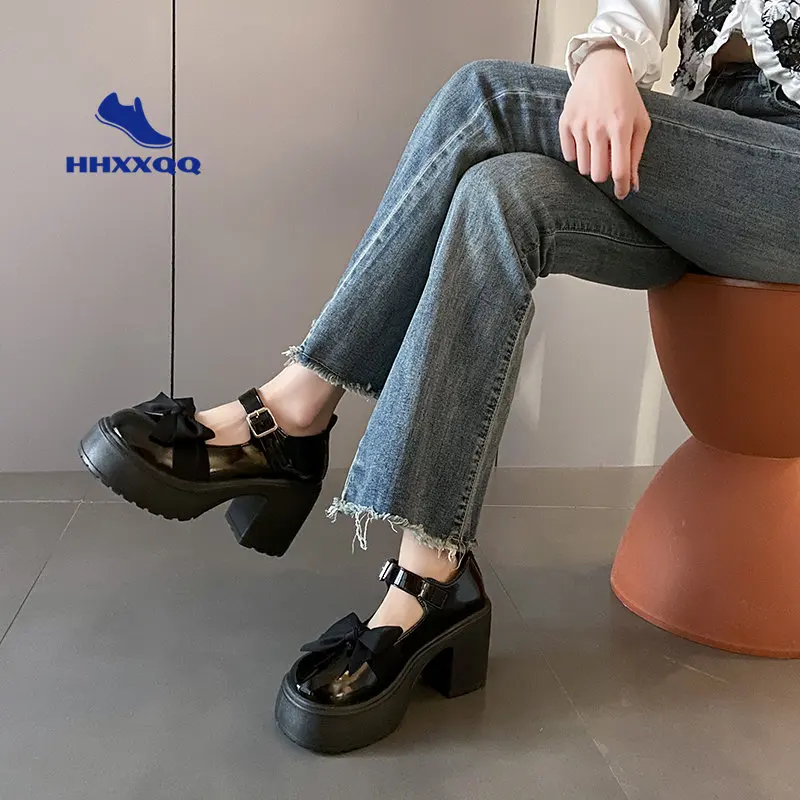 

Туфли-лодочки женские на высоком каблуке, туфли-лодочки, на платформе, винтажные, в японском стиле, Лолита