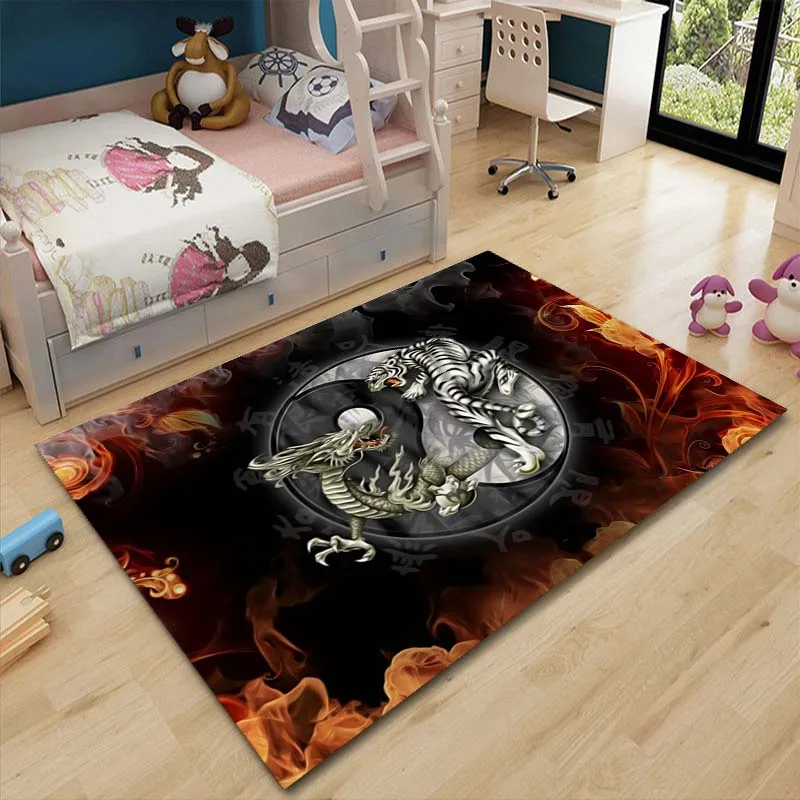Cushion Lounge Mat Dragon Carpet Tiger Rug