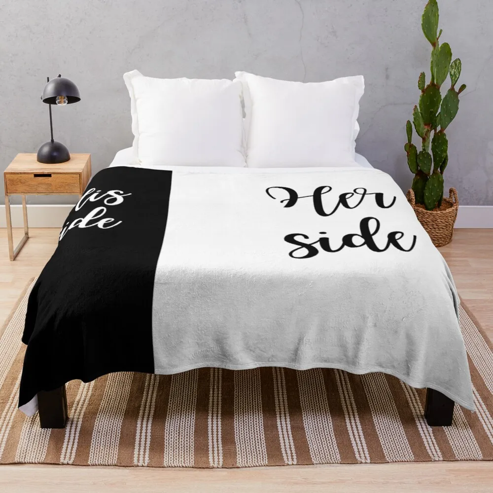 

Her side his side Throw Blanket Knitted Plaid