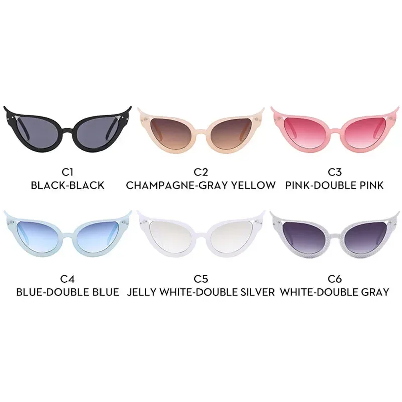 OVOYAN кошачий глаз забавные солнцезащитные очки женские модные индивидуальные