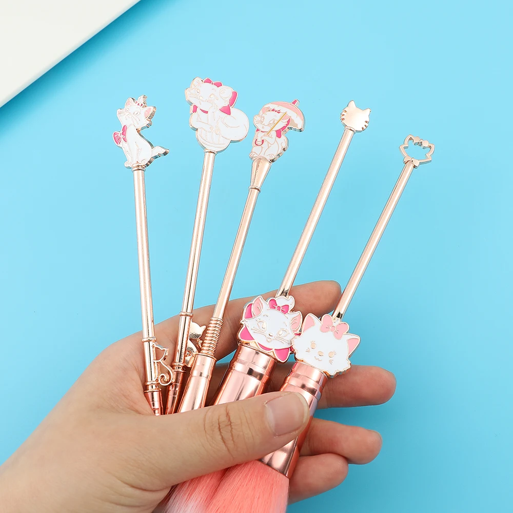 Набор кистей для макияжа кошачья пудра металлическая ручка |