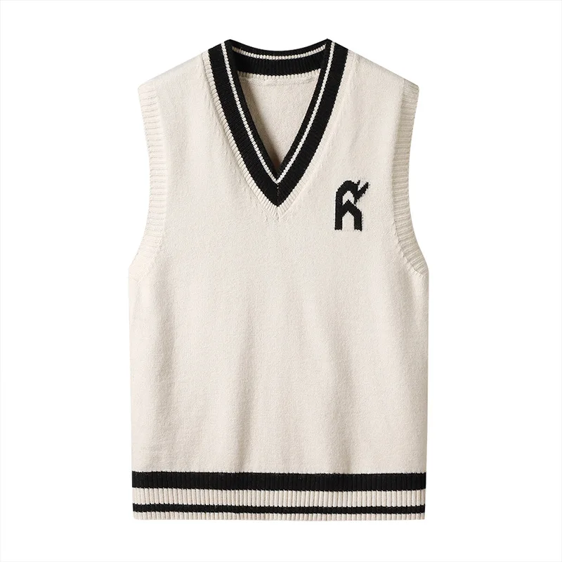 

Autumn large size casual sweater 7XL 6XL 5XL 4XL fashion men's Japanese college style V-neck loose pullover sweater vest