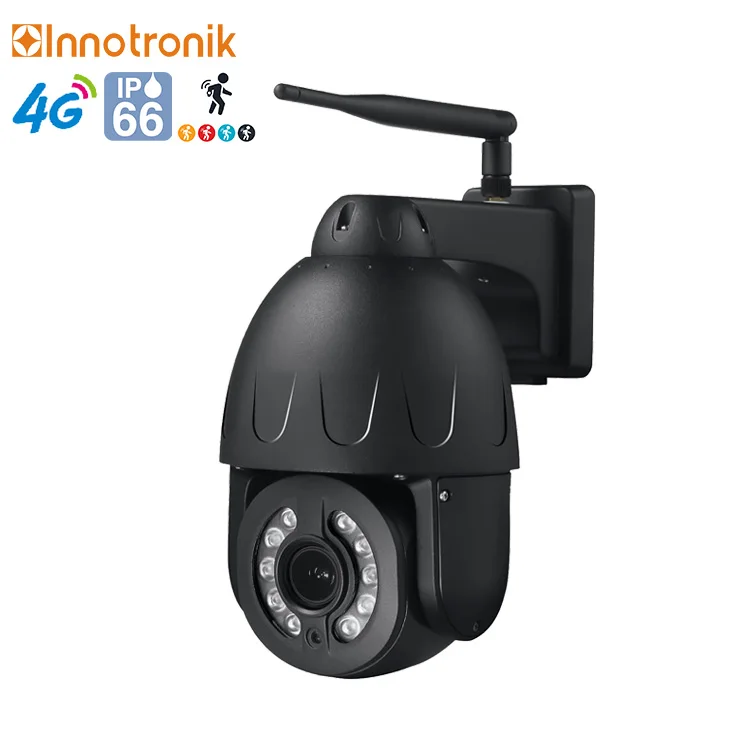 

Innotronik 5MP IP 4G SIM Card 5X Optical Zoom Hi3516E Sony335 Outdoor Security Metal PTZ Speed Dome Camera Camhipro App
