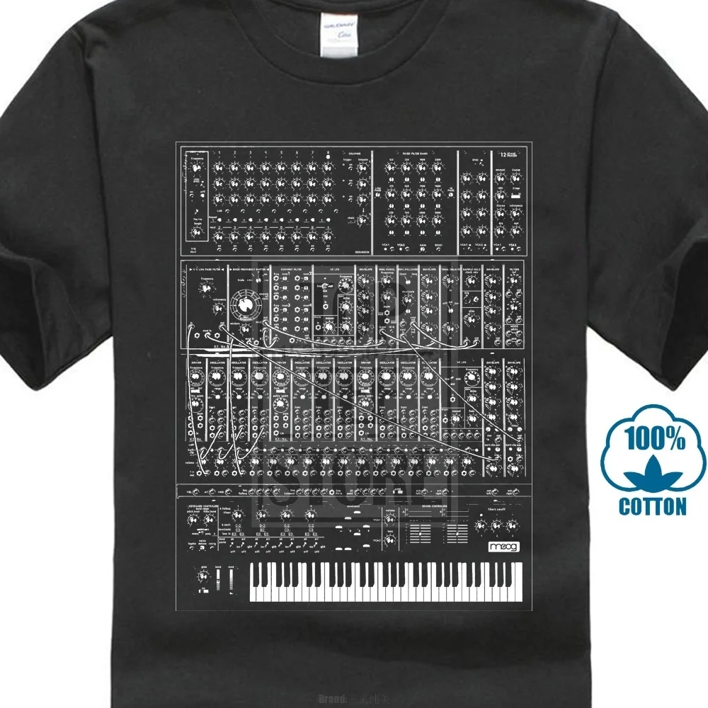 

Синтезирующая футболка, аналоговая модульная футболка Moog 80s С Синт-клавиатурой, фортепиано Korg, изготовленная на заказ, хорошее качество, фут...