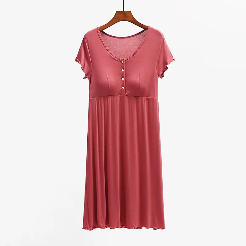 

Pajamas summer thin section postpartum confinement clothing large size nursing dress nursing skirt gray22