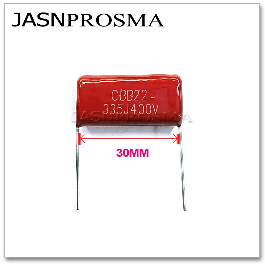 Фото Конденсатор JASNPROSMA CBB шаг 30 мм 1600 В 2000 В 2 кВ 100 шт. 100NF 220NF 330NF 1 мкФ 104J 224J 334J 105J 5% металлизированная пленка №2