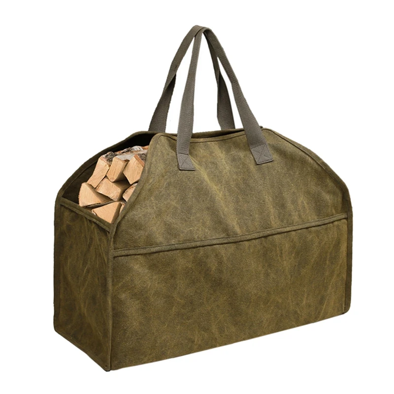 

Canvas Firewood Wood Carrier Bag Storage Holder Camping Outdoor Holder Carry Storage Bag Outdoor Firewood Carrier