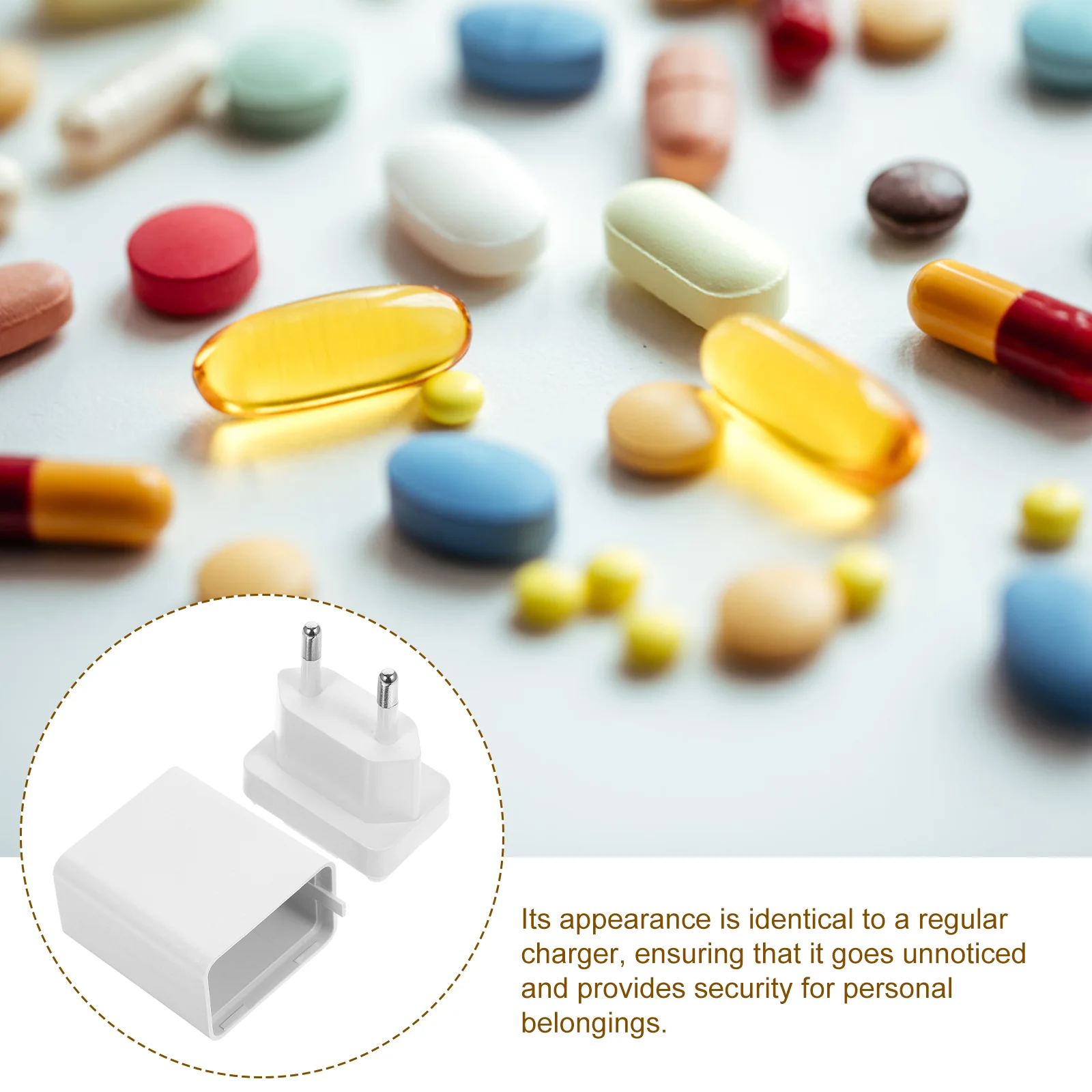 Fake Plug Cash Holder Artificial Safe Box Hidden Storage (EU Plug) hidden containers