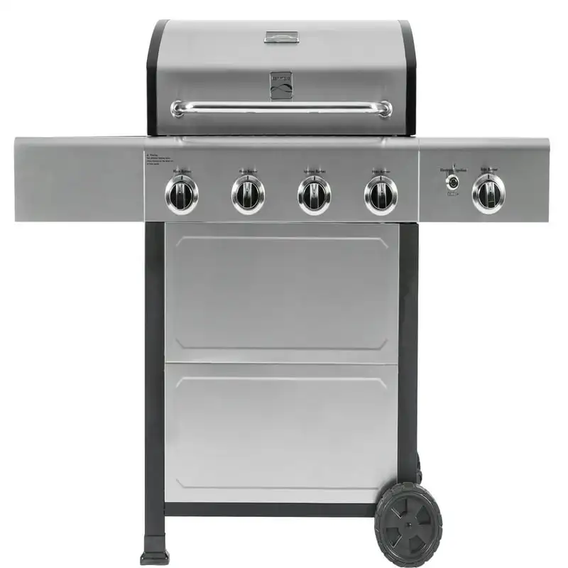 

Outdoor Propane Gas Grill with Side Burner, Open Cart, Stainless Steel