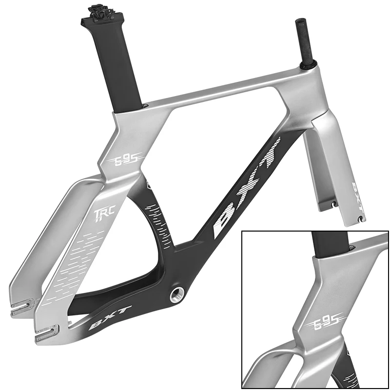 Фото Карбоновая рама для трекового велосипеда BXT 2026 TRC-695 Aero Fixed Gear, подходит для колес 700C, максимальная ширина покрышек 28C. №2