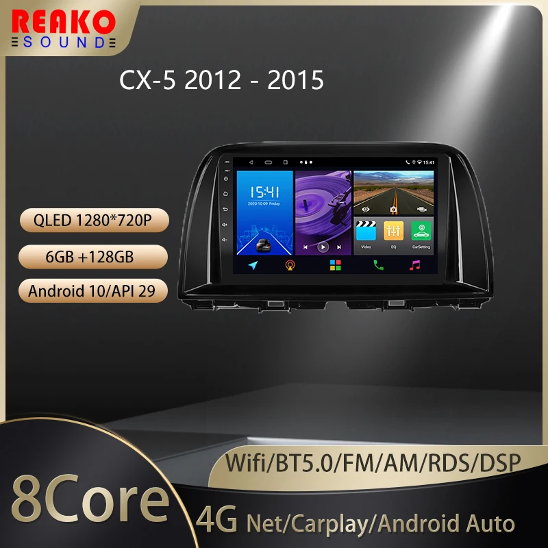 

Автомобильная магнитола 2 Din реакosound для Mazda CX5 CX-5 CX 5 2012 - 2015 с голосовым ИИ мультимедийным видеоплеером и навигацией на Android авто