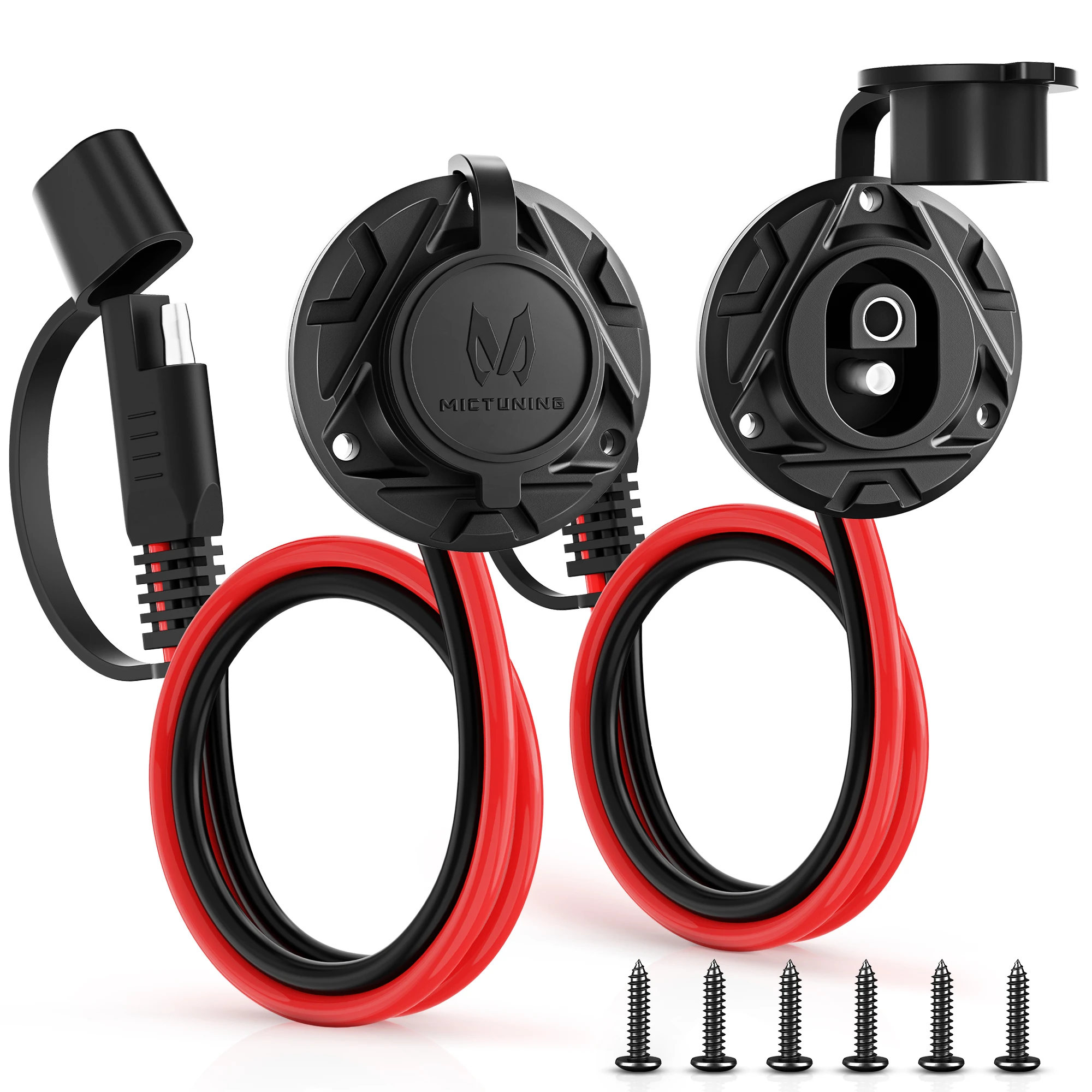 

MICTUNING 1FT SAE разъем для боковой стенки, штекер, шнур питания 12 В-24 В, быстрый разъем, удлинительный жгут проводов, водонепроницаемый