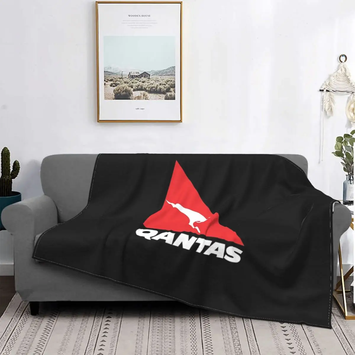

Qantas-Manta a cuadros para cama, colcha de tela escocesa, para cama