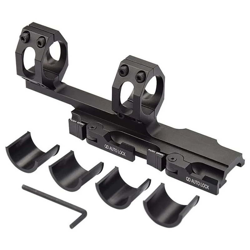 

Tactical QD Quick Release Scope Mount 25.4mm/30mm Dual Ring Tube Cantilever Forward Reach for 20mm Picatinny Weaver Rail Ar15 M4