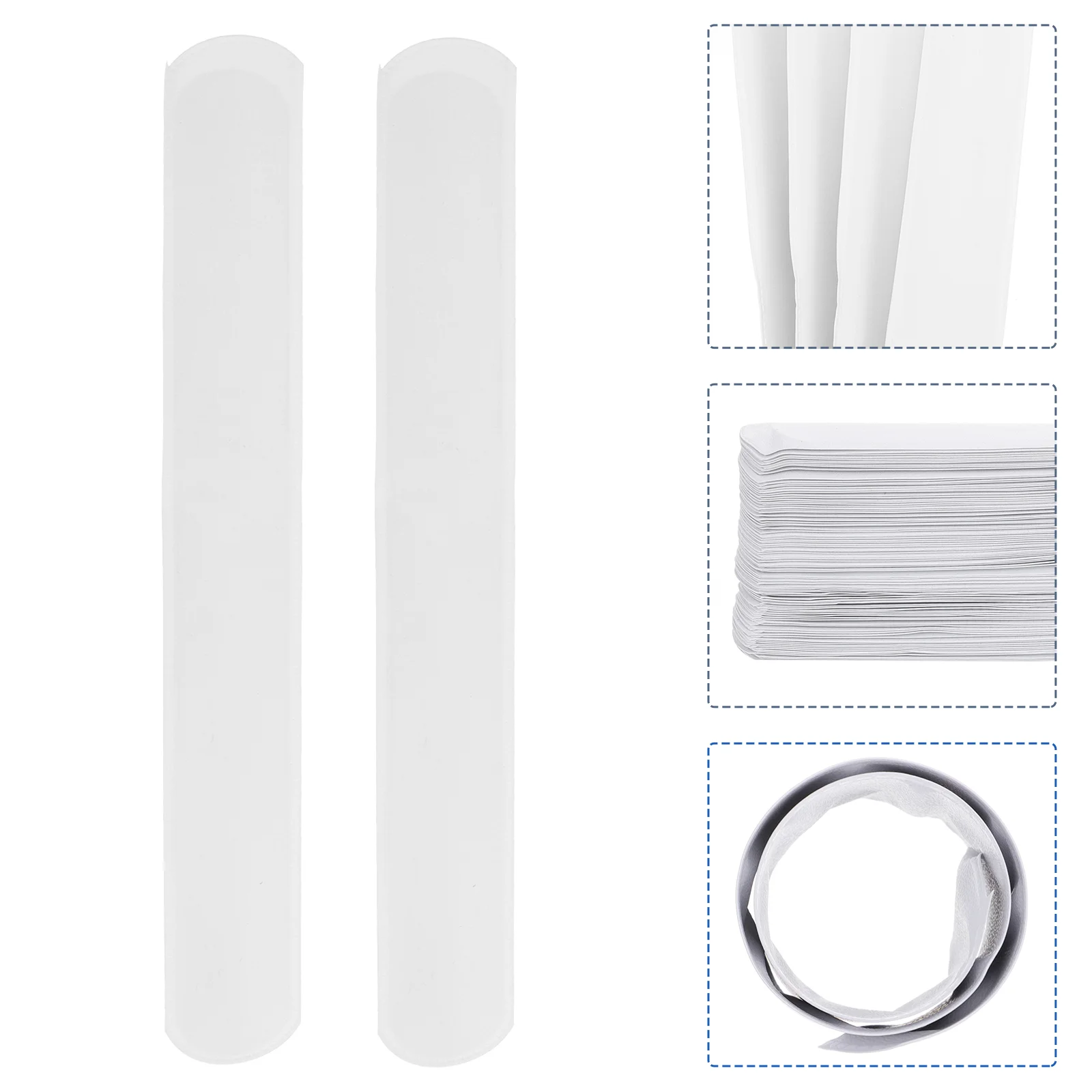 

100 Pcs Bulk Bracelets Pure White Ring Slap Wristband Kids Party Favor Halloween Steel Sheet Child